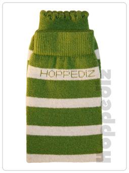Hoppediz baby legs Wool/Cashmere Green/Creme Stripes