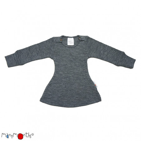 ManyMonths Wool Long Sleeve Dress Silver Grey