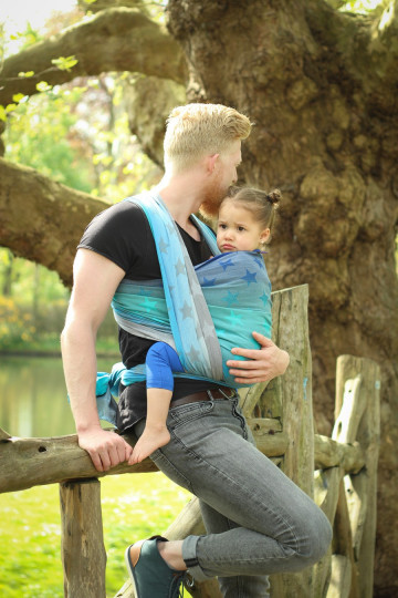 Yaro Stars Aqua Grad Grey Ring Sling