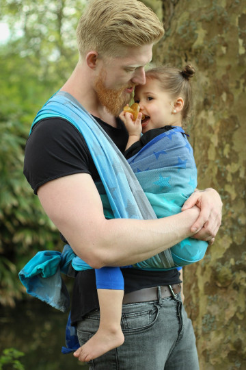 Yaro Stars Aqua Grad Grey Ring Sling