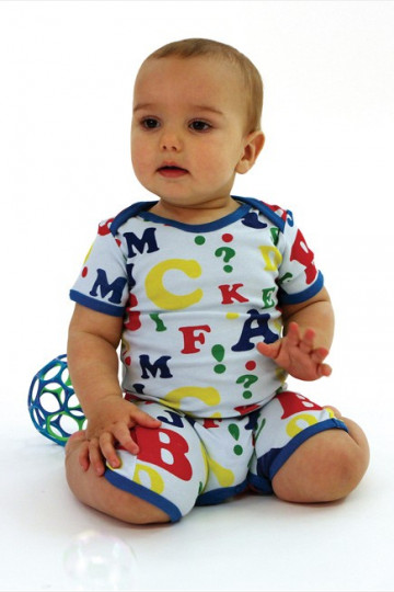 Jumpsuit Short Sleeve Letters