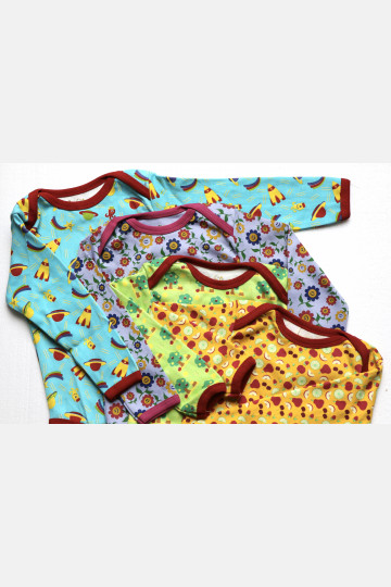 Biowolk Baby Body Long Sleeve Funny Flowers