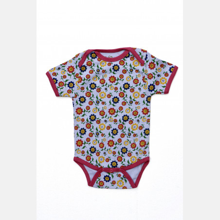 Biowolk Baby Body Short Sleeve Funny Flowers | Organic Clothes | Slingomama