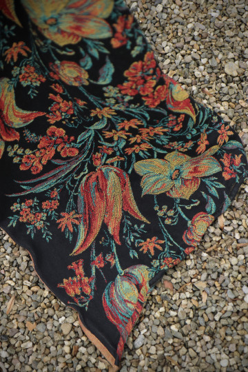 Baby wrap Yaro Floral Trio Black Red Green Yellow Tencel - Woven Baby Wrap