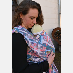 Yaro Paintbrush Spongy Black Multicolor Modal Seacell - Woven Baby Wrap