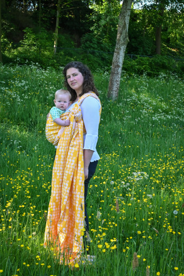 Yaro Petals Duo Yellow White Seacell Ring Sling | Slingomama