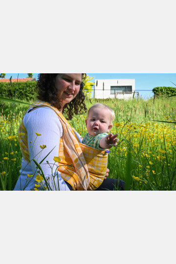 Yaro Petals Duo Yellow White Seacell Ring Sling | Slingomama