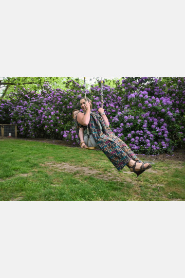 Yaro Petals Duo Black Camel Rainbow Wool Silk Seacell Ring Sling | Slingomama