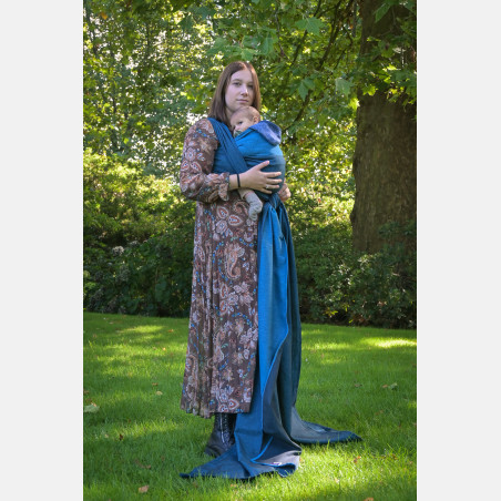 Yaro Newborn Blue Black - Woven Baby Wrap