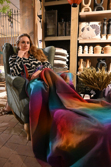 Yaro Blanket Multicolor Double Rainbow Wool - Woven Baby Wrap | Slingomama