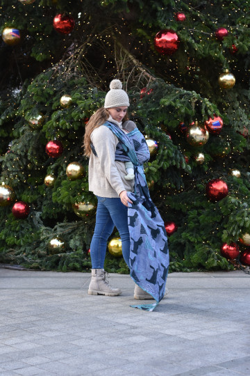 Yaro Mama Bear Duo Black Ice-Blue Wool Linen
