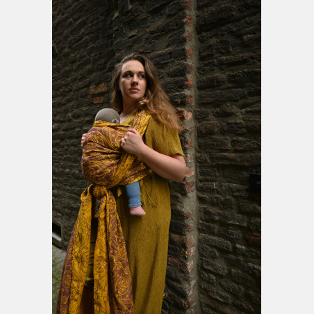 Yaro Elvish Duo Yellow Purple Tencel Seacell - Woven Baby Wrap