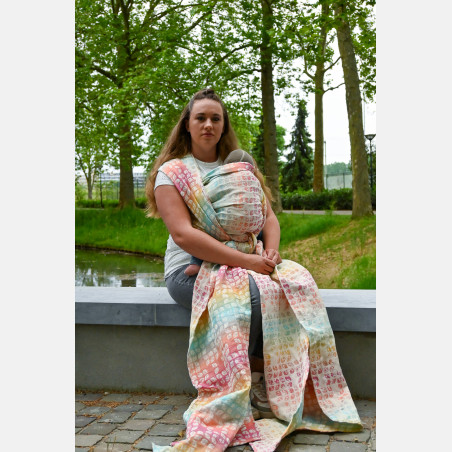 Yaro Petals Ultra Bonbon Rainbow Linen - Geweven Draagdoek