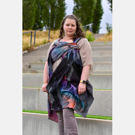 Yaro Moonkeeper Duo Celestial Rainbow Black - Woven Baby Wrap