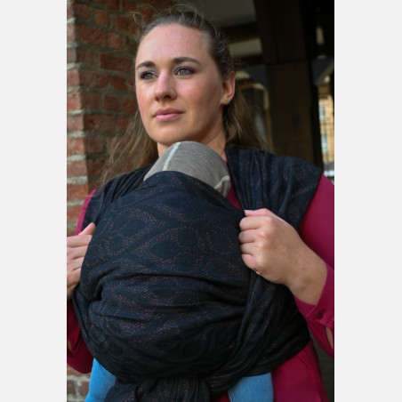Yaro La Vita Duo Black Alpaca Red Glam - Geweven Draagdoek
