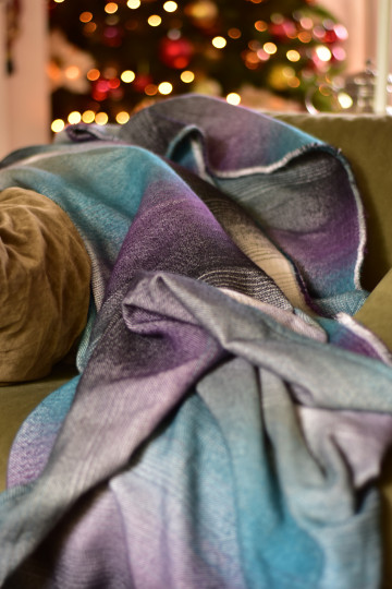 Yaro Blanket Multicolor White Grey Petrol Rainbow Wool - Woven Baby Wrap | Slingomama