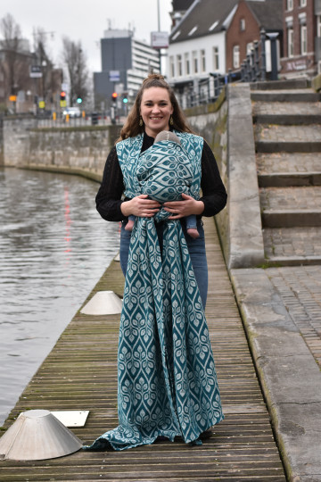Yaro La Vita Duo Black Petrol Natural Alpaca Wool Ring Sling