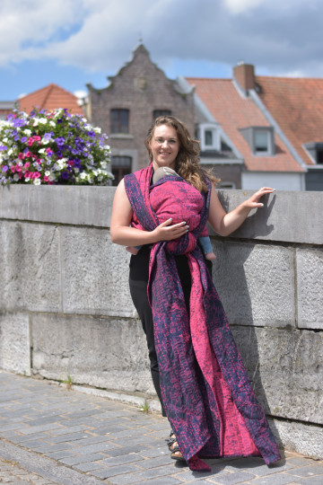 Yaro Runes Trinity Fuchsia Navy Paper Kapok Ring Sling