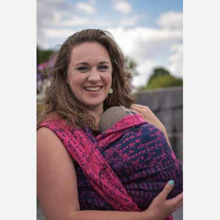 Yaro Runes Trinity Fuchsia Navy Paper Kapok Ring Sling