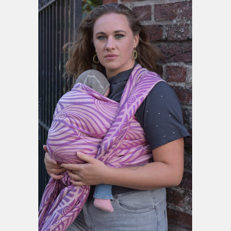 Yaro Dandy Duo Fuchsia Turkis Ecru Tencel Seacell - Woven Baby Wrap