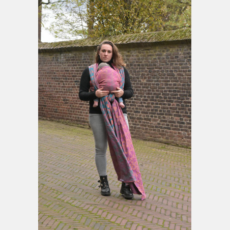 Yaro La Fleur Meta Petrol Fuchsia Orange - Woven Baby Wrap