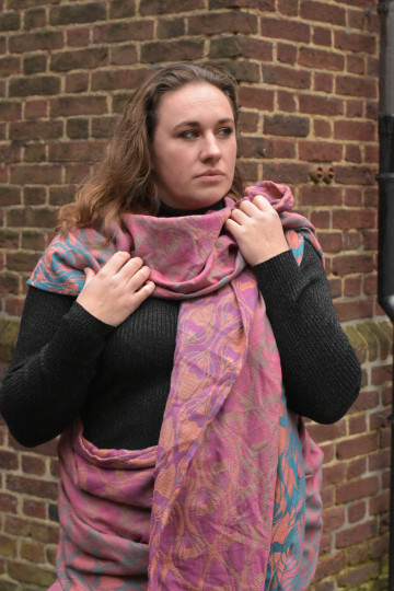 Yaro La Fleur Meta Petrol Fuchsia Orange - Woven Baby Wrap