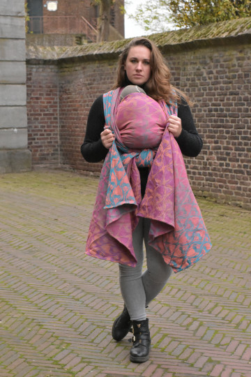 Yaro La Fleur Meta Petrol Fuchsia Orange - Woven Baby Wrap