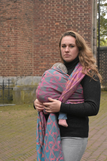 Yaro La Fleur Meta Petrol Fuchsia Orange - Woven Baby Wrap