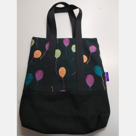 Yaro Tote Bag - Baloons Ribby Black Blue Rose Orange