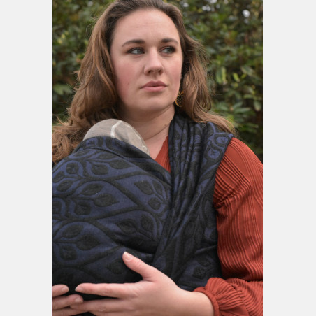 Yaro La Vita Puffy Black Navy Alpaca Wool Ring Sling