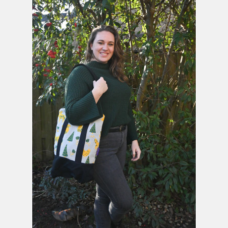 Yaro Tote Bag - Skog Ribby Grey Yellow Green Chenille
