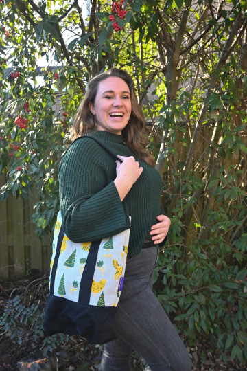 Yaro Tote Bag - Skog Ribby Grey Yellow Green Chenille
