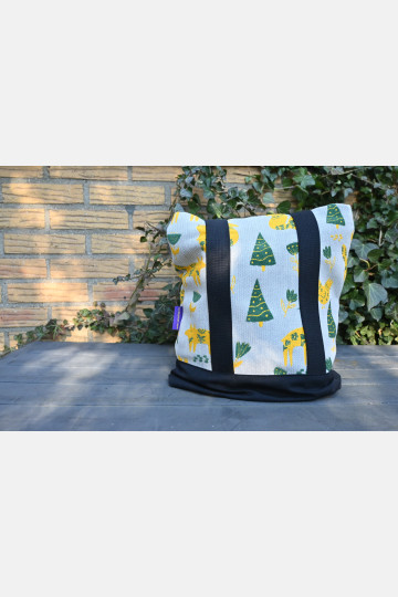 Yaro Tote Bag - Skog Ribby Grey Yellow Green Chenille