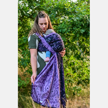 Yaro Terra Duo Black Silver Orchid Silk - Woven Baby Wrap
