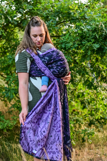 Yaro Terra Duo Black Silver Orchid Silk Ring Sling