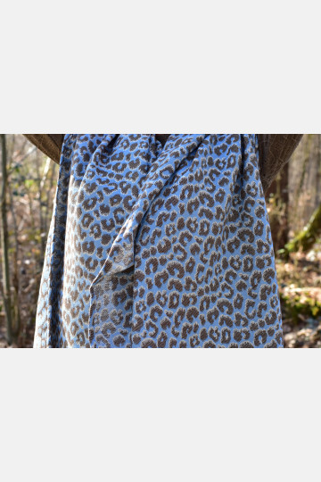 Yaro Pussycat Duo Brown Light-Blue Silk Ring Sling