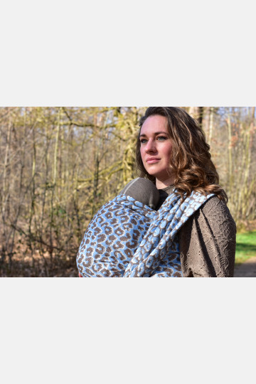 Yaro Pussycat Duo Brown Light-Blue Silk Ring Sling