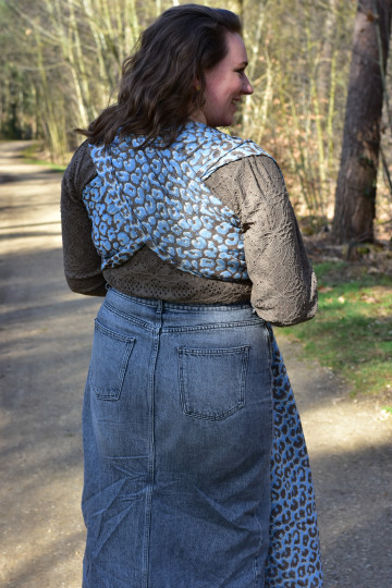 Yaro Pussycat Duo Brown Light-Blue Silk Ring Sling