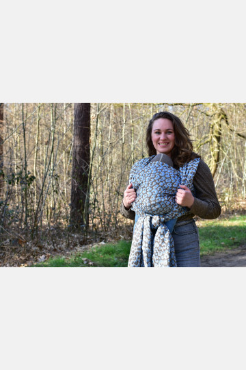 Yaro Pussycat Duo Brown Light-Blue Silk Ring Sling