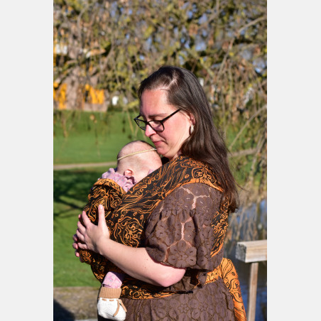 Yaro Elvish Duo Black Orange Wool Tencel - Woven Baby Wrap