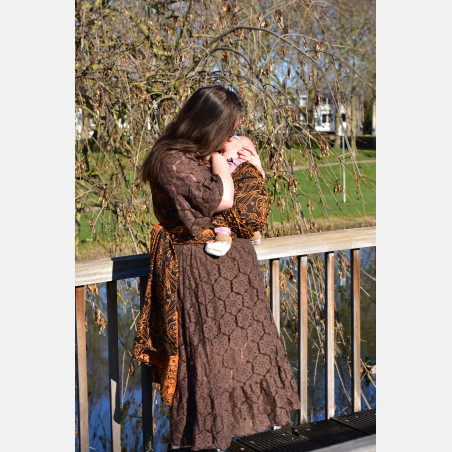 Yaro Elvish Duo Black Orange Wool Tencel Ring Sling | Slingomama
