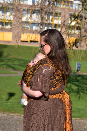 Yaro Elvish Duo Black Orange Wool Tencel Ring Sling | Slingomama