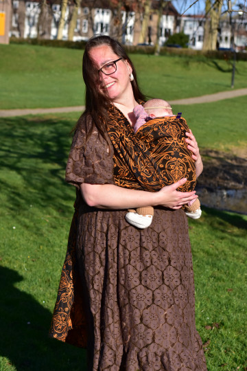 Yaro Elvish Duo Black Orange Wool Tencel Ring Sling | Slingomama