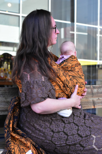 Yaro Elvish Duo Black Orange Wool Tencel Ring Sling | Slingomama