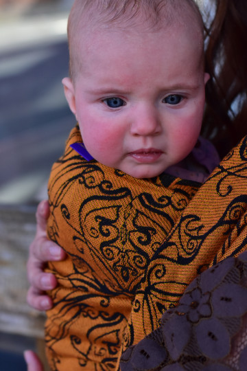 Yaro Elvish Duo Black Orange Wool Tencel Ring Sling | Slingomama