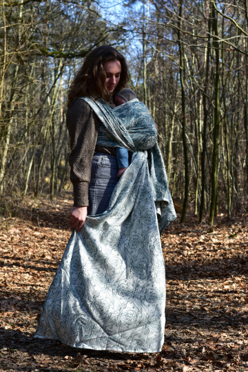 Yaro Elvish Duo Turquoise Wool Silk Ring Sling | Slingomama