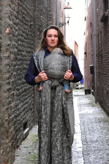 Yaro Terra Duo Grey Black Wool Boucle - Woven Baby Wrap