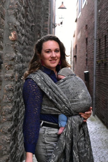 Yaro Terra Duo Grey Black Wool Boucle Ring Sling