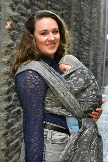 Yaro Terra Duo Grey Black Wool Boucle Ring Sling