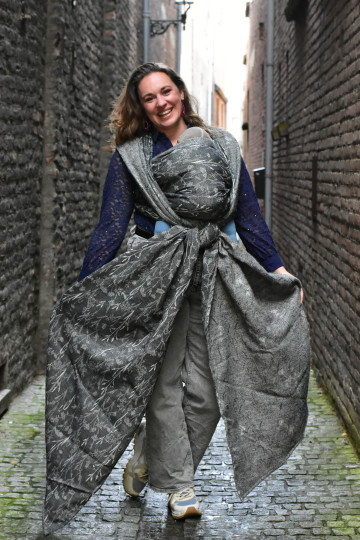 Yaro Terra Duo Grey Black Wool Boucle Ring Sling